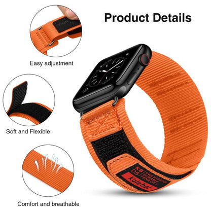 For Apple Watch 46mm / 49mm / 45mm / 44mm Kalebol Hook and Tri-Loop Nylon Watch Band(Silver) - Watch Bands by Kalebol | Online Shopping UK | buy2fix