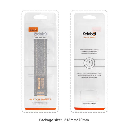 For Apple Watch 46mm / 49mm / 45mm / 44mm Kalebol Cool Denim Nylon Hook and Loop Fastener Watch Band(Black) - Watch Bands by Kalebol | Online Shopping UK | buy2fix