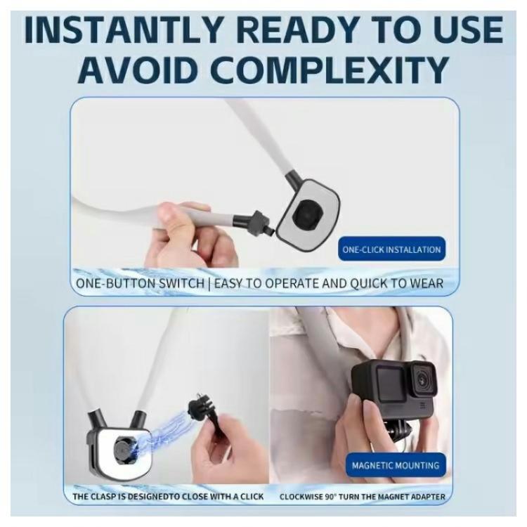 C071 Neck Strap Mount Silicone Metal Bracket For GoPro / Insta360 / DJI Action Cameras - Holder by buy2fix | Online Shopping UK | buy2fix