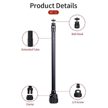 JMARY MT-21 Aluminum Alloy Tripod Extension Rod Desktop Livestream Shooting Arm - Other Accessories by Jmary | Online Shopping UK | buy2fix