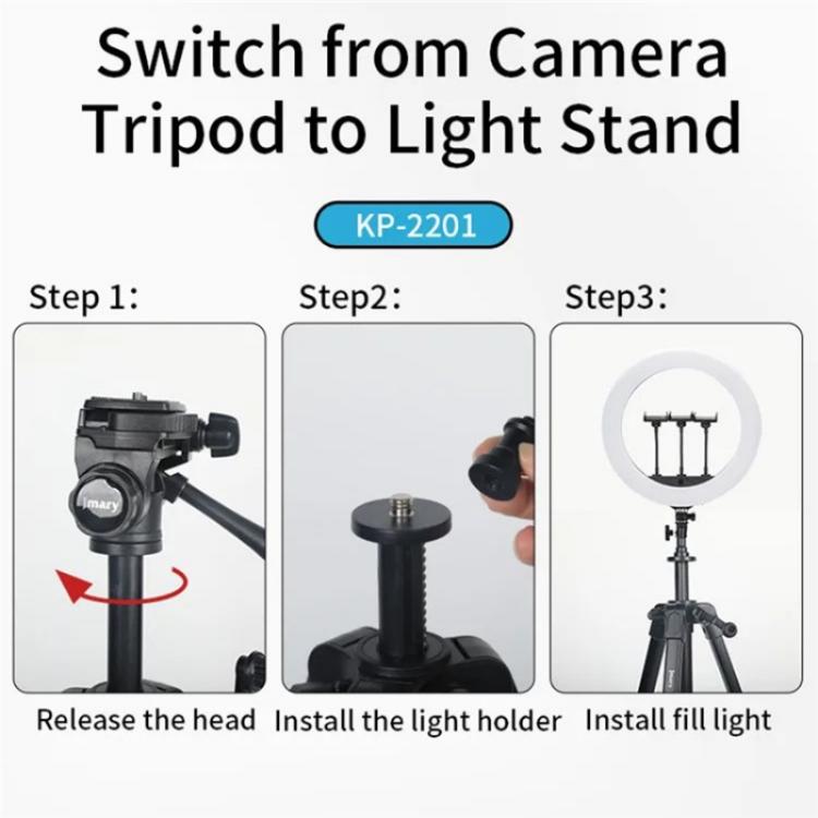 JMARY KP-2201 Portable 1.7m Adjustable Stand Smartphone / Camera Live Photography Tripod - Tripods by Jmary | Online Shopping UK | buy2fix