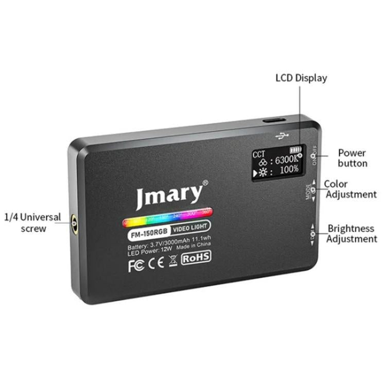 JMARY FM-150RGB For Smartphone Laptop Camera Portable LED RGB Photography Video Light -  by Jmary | Online Shopping UK | buy2fix