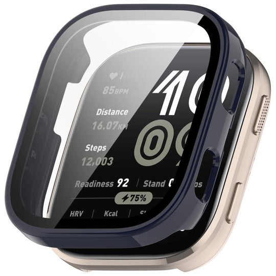 For Amazfit Bip 6 Tempered Film Integrated PC Watch Protective Case(Glossy Ink Blue)