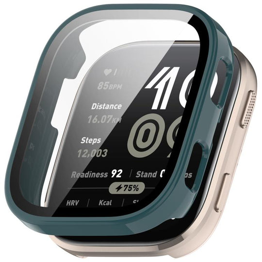 For Amazfit Bip 6 Tempered Film Integrated PC Watch Protective Case(Glossy Pine Green)