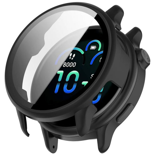 For Garmin Vivoactive 6 Tempered Film Integrated PC Watch Protective Case(Matt Black)