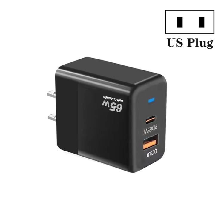 PD41 GaN PD 45W + USB Charger with Type-C to Type-C Data Cable , US Plug(Black) - USB Charger by buy2fix | Online Shopping UK | buy2fix