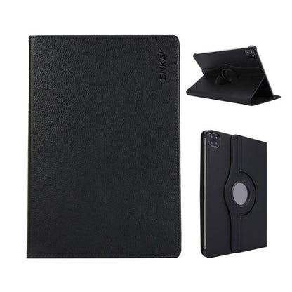 For iPad Air 11 2025 / 2024 / Air 10.9 2022 ENKAY 360 Degree Rotation Litchi Leather Smart Tablet Case(Black) - iPad Air 11 2025 / 2024 Cases by ENKAY | Online Shopping UK | buy2fix