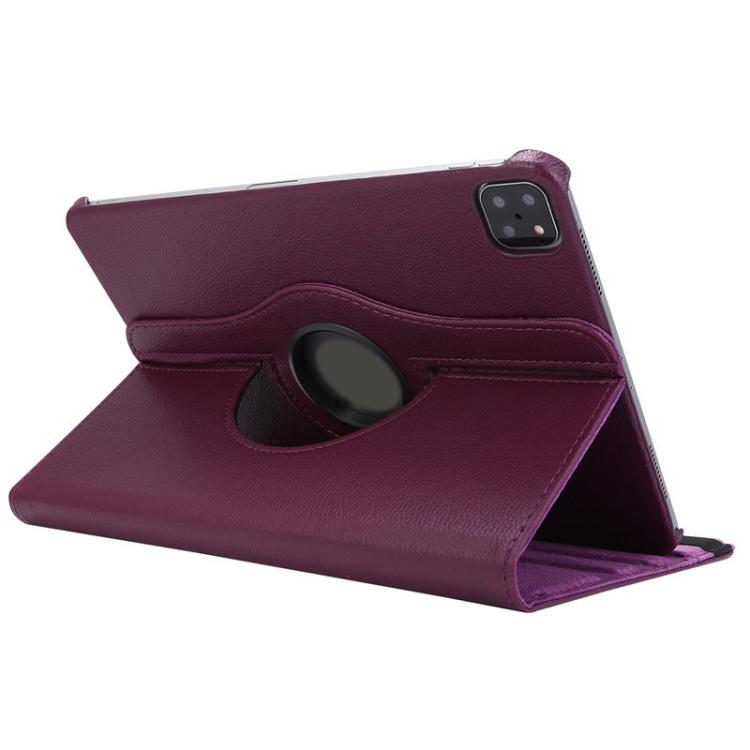 For iPad Air 11 2025 / 2024 / Air 10.9 2022 ENKAY 360 Degree Rotation Litchi Leather Smart Tablet Case(Dark Purple) - iPad Air 11 2025 / 2024 Cases by ENKAY | Online Shopping UK | buy2fix