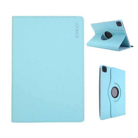 For iPad Pro 12.9 / Air 13 2025 / 2024 ENKAY 360 Degree Rotation Litchi Leather Smart Tablet Case(Light Blue) - iPad Air 13 2025 / 2024 Cases by ENKAY | Online Shopping UK | buy2fix
