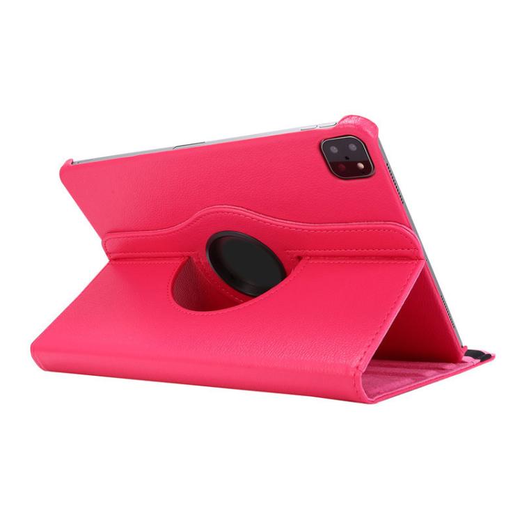 For iPad Pro 12.9 / Air 13 2025 / 2024 ENKAY 360 Degree Rotation Litchi Leather Smart Tablet Case(Rose Red) - iPad Air 13 2025 / 2024 Cases by ENKAY | Online Shopping UK | buy2fix
