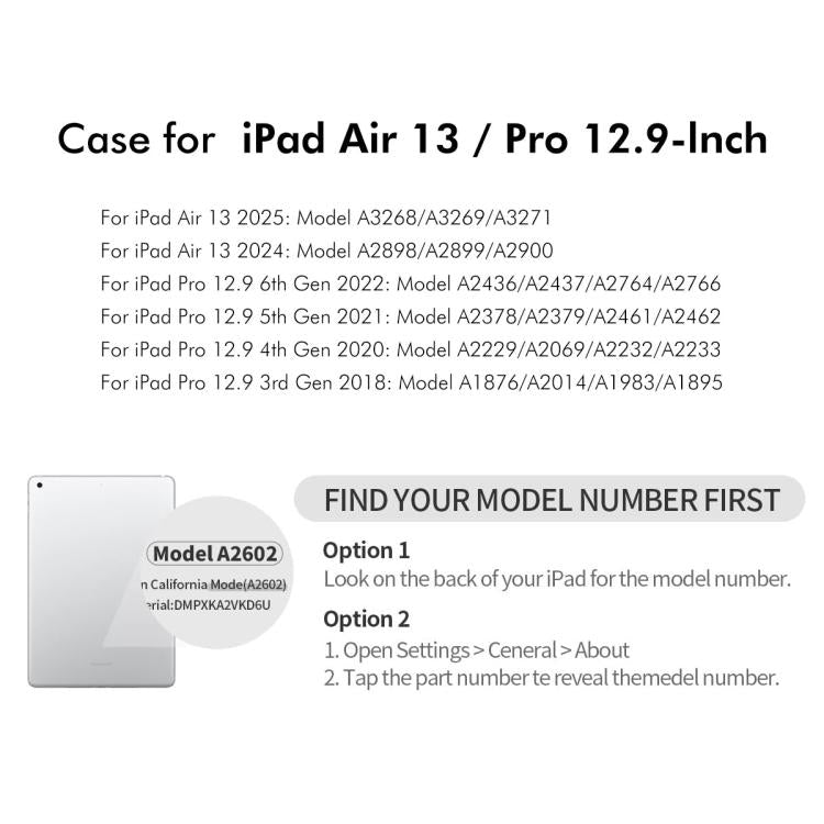 For iPad Pro 12.9 / Air 13 2025 / 2024 ENKAY 360 Degree Rotation Litchi Leather Smart Tablet Case(White) - iPad Air 13 2025 / 2024 Cases by ENKAY | Online Shopping UK | buy2fix