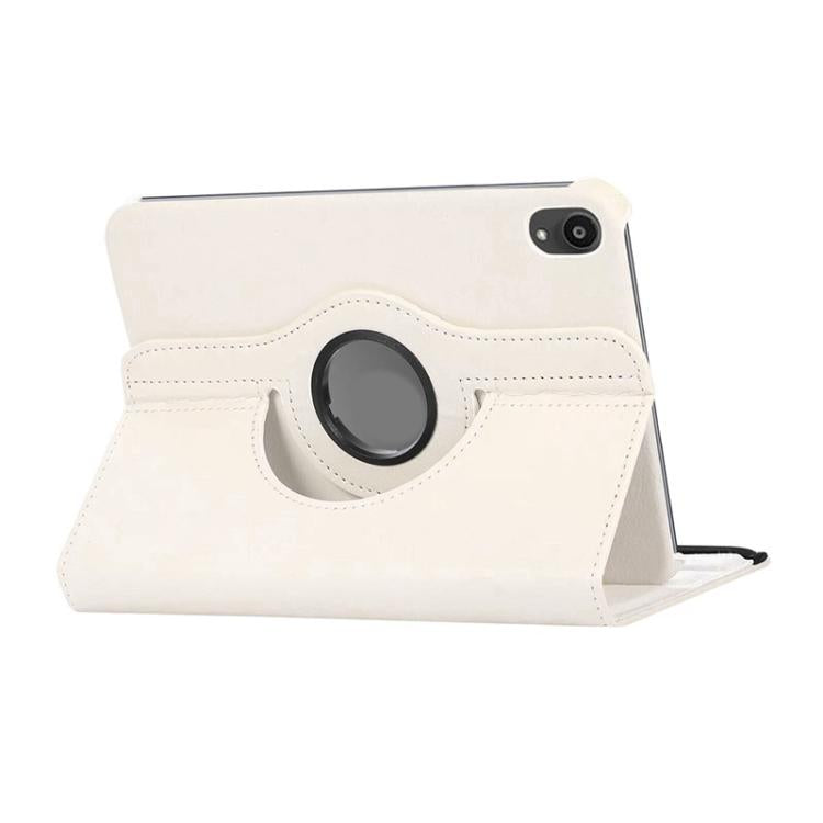 For iPad mini 2024 / mini 6 ENKAY 360 Degree Rotation Litchi Leather Smart Tablet Case(White) - iPad mini 2024 Cases by ENKAY | Online Shopping UK | buy2fix