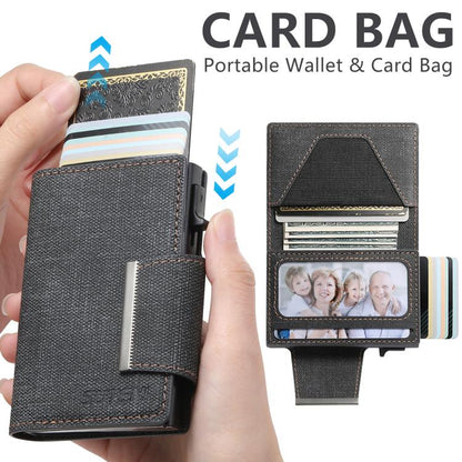 Suteni Denim Buckle Button Automatically Pops Out the Card Box(Black) - Wallets by Suteni | Online Shopping UK | buy2fix