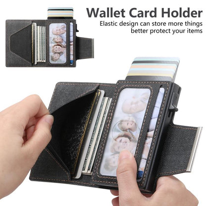 Suteni Denim Buckle Button Automatically Pops Out the Card Box(Black) - Wallets by Suteni | Online Shopping UK | buy2fix