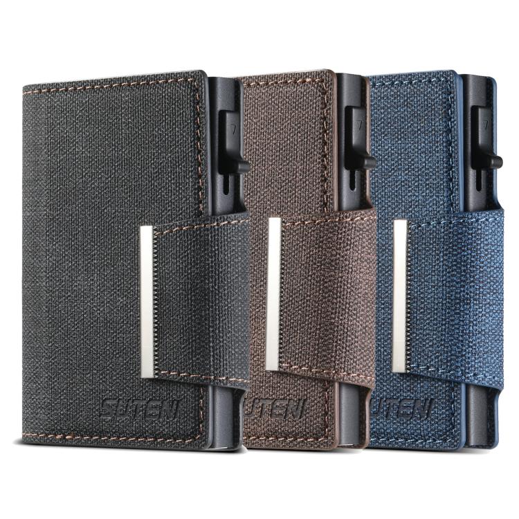 Suteni Denim Buckle Button Automatically Pops Out the Card Box(Black) - Wallets by Suteni | Online Shopping UK | buy2fix