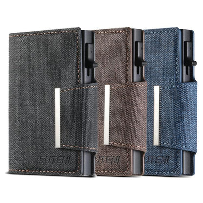 Suteni Denim Buckle Button Automatically Pops Out the Card Box(Black) - Wallets by Suteni | Online Shopping UK | buy2fix