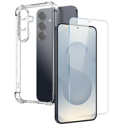 For Samsung Galaxy S25+ 5G NORTHJO 2 in 1 TPU Airbag Shockproof Phone Case with Screen Film(Clear) - Galaxy S25+ 5G Cases by NORTHJO | Online Shopping UK | buy2fix