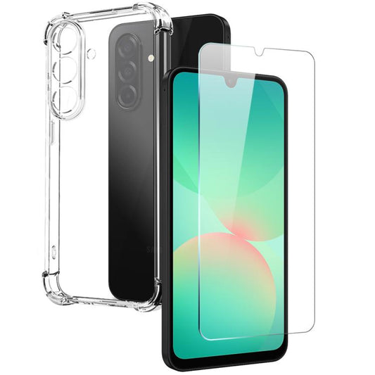 For Samsung Galaxy A26 5G NORTHJO 2 in 1 TPU Airbag Shockproof Phone Case with Screen Film(Clear) - Galaxy Phone Cases by NORTHJO | Online Shopping UK | buy2fix
