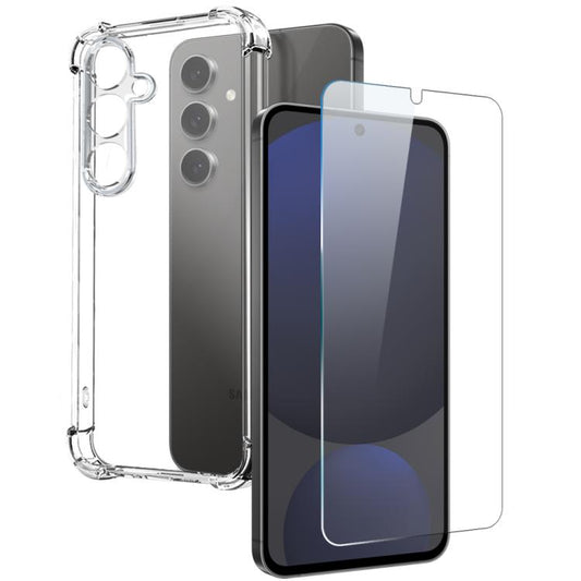 For Samsung Galaxy S24 FE 5G NORTHJO 2 in 1 TPU Airbag Shockproof Phone Case with Screen Film(Clear) - Galaxy S24 FE 5G Cases by NORTHJO | Online Shopping UK | buy2fix