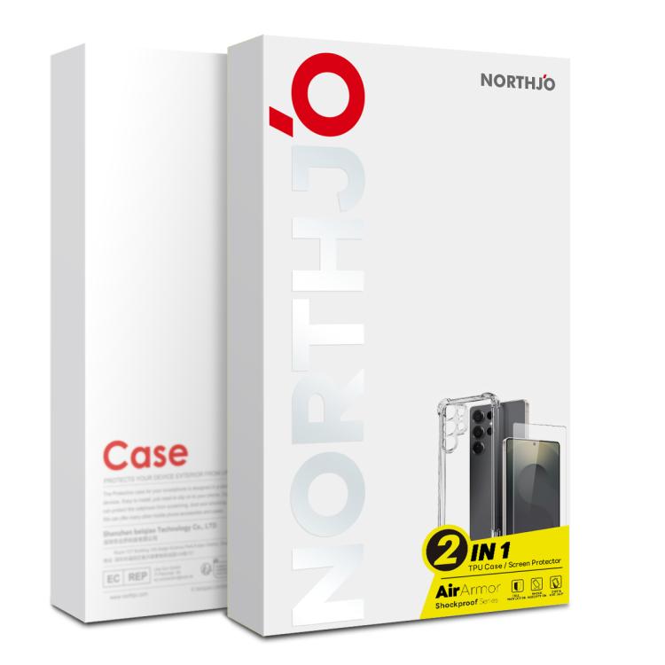 For Samsung Galaxy S24 FE 5G NORTHJO 2 in 1 TPU Airbag Shockproof Phone Case with Screen Film(Clear) - Galaxy S24 FE 5G Cases by NORTHJO | Online Shopping UK | buy2fix