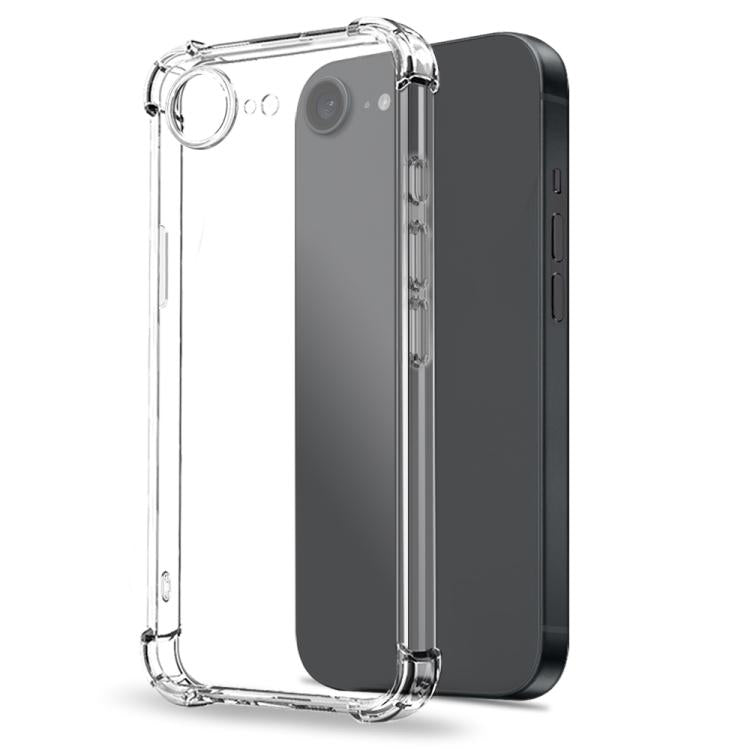 For iPhone 16e NORTHJO 2 in 1 TPU Airbag Shockproof Phone Case with Screen Film(Clear) - iPhone 16e Cases by NORTHJO | Online Shopping UK | buy2fix