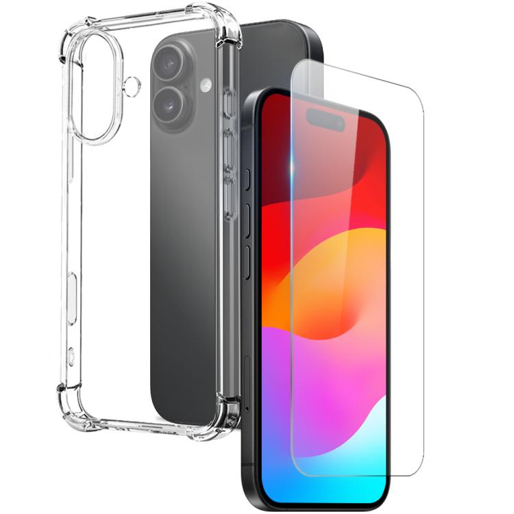 For iPhone 17 NORTHJO 2 in 1 TPU Airbag Shockproof Phone Case with Screen Film(Clear) - iPhone 17 Cases by NORTHJO | Online Shopping UK | buy2fix