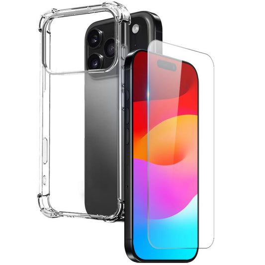 For iPhone 17 Pro NORTHJO 2 in 1 TPU Airbag Shockproof Phone Case with Screen Film(Clear) - iPhone 17 Pro Cases by NORTHJO | Online Shopping UK | buy2fix