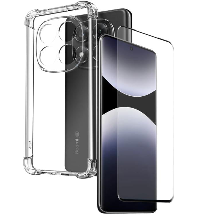 For Redmi Note 14 Pro 4G NORTHJO 2 in 1 TPU Airbag Shockproof Phone Case with Screen Film(Clear) - Note 14 Pro Cases by NORTHJO | Online Shopping UK | buy2fix