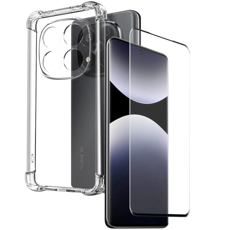 For Redmi Note 14 Pro+ 5G NORTHJO 2 in 1 TPU Airbag Shockproof Phone Case with Screen Film(Clear) - Note 14 Pro+ Cases by NORTHJO | Online Shopping UK | buy2fix