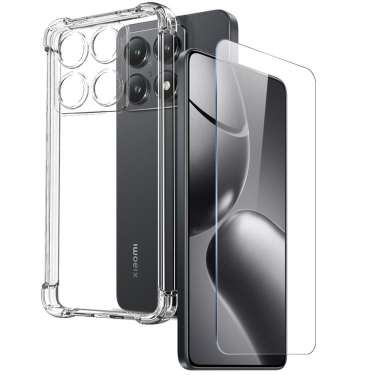 For Xiaomi 14T 5G NORTHJO 2 in 1 TPU Airbag Shockproof Phone Case with Screen Film(Clear) - Xiaomi Cases by NORTHJO | Online Shopping UK | buy2fix