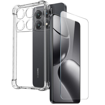 For Xiaomi 14T 5G NORTHJO 2 in 1 TPU Airbag Shockproof Phone Case with Screen Film(Clear) - Xiaomi Cases by NORTHJO | Online Shopping UK | buy2fix