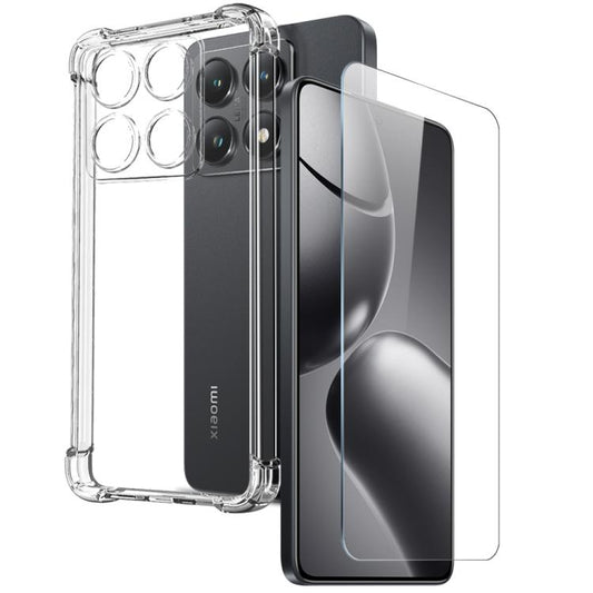 For Xiaomi 14T 5G NORTHJO 2 in 1 TPU Airbag Shockproof Phone Case with Screen Film(Clear) - Xiaomi Cases by NORTHJO | Online Shopping UK | buy2fix