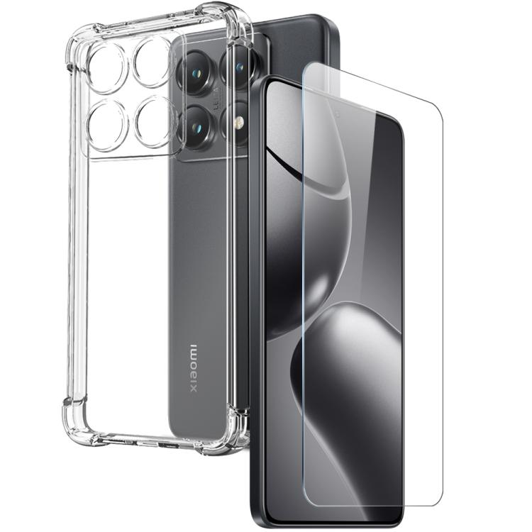 For Xiaomi 14T Pro 5G NORTHJO 2 in 1 TPU Airbag Shockproof Phone Case with Screen Film(Clear) - Xiaomi Cases by NORTHJO | Online Shopping UK | buy2fix
