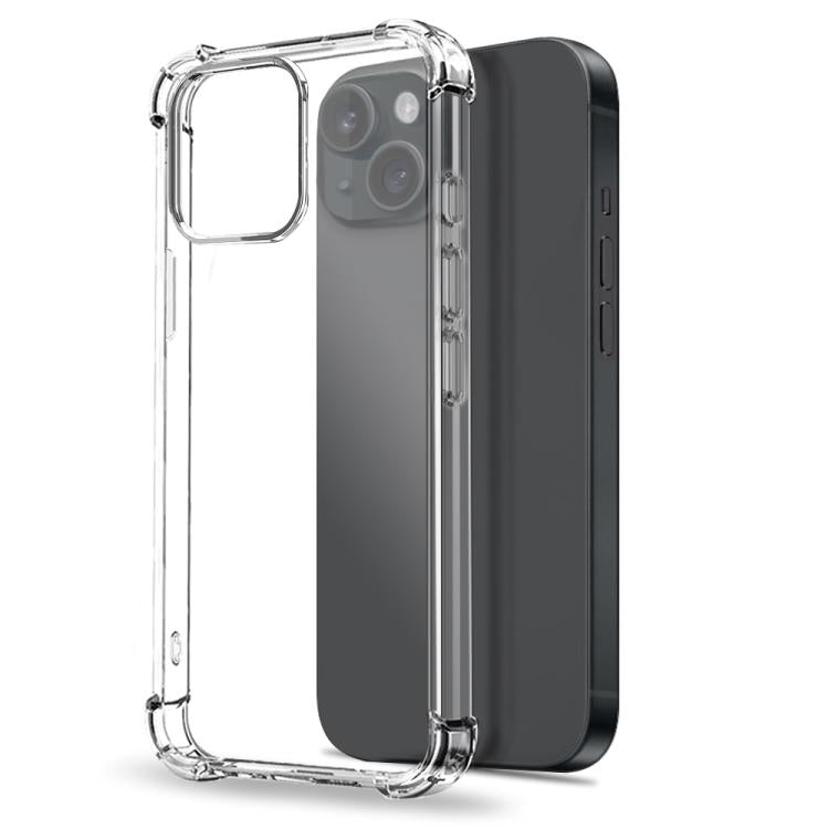 For iPhone 15 NORTHJO 3 in 1 TPU Airbag Shockproof Phone Case with Screen Protector Lens Film(Clear) - iPhone 15 Cases by NORTHJO | Online Shopping UK | buy2fix