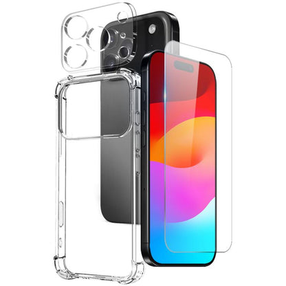 For iPhone 17 Pro Max NORTHJO 3 in 1 TPU Airbag Shockproof Phone Case with Screen Protector Lens Film(Clear) - iPhone 17 Pro Max Cases by NORTHJO | Online Shopping UK | buy2fix