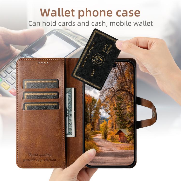 For iPhone 16 Pro Max Suteni Q-03 Oil Wax Magnetic Clasp Leather Phone Case(Brown) - iPhone 16 Pro Max Cases by Suteni | Online Shopping UK | buy2fix