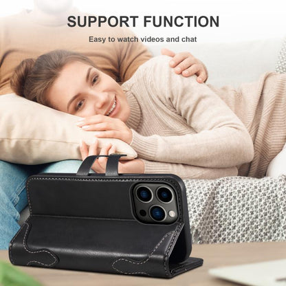 For iPhone 13 Pro Max Suteni Q-03 Oil Wax Magnetic Clasp Leather Phone Case(Black) - iPhone 13 Pro Max Cases by Suteni | Online Shopping UK | buy2fix