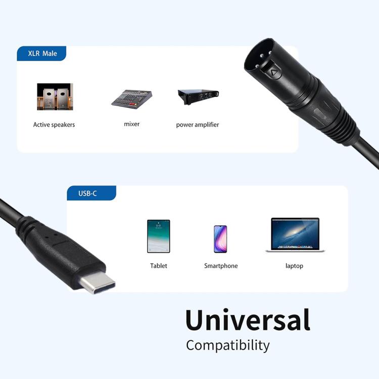Type-C Male to XLR Female JUNSUNMAY Microphone Phone Audio Adapter Cable, Length: 1m - Microphone Audio Cable & Connector by JUNSUNMAY | Online Shopping UK | buy2fix