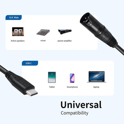 Type-C Male to XLR Female JUNSUNMAY Microphone Phone Audio Adapter Cable, Length: 1m - Microphone Audio Cable & Connector by JUNSUNMAY | Online Shopping UK | buy2fix
