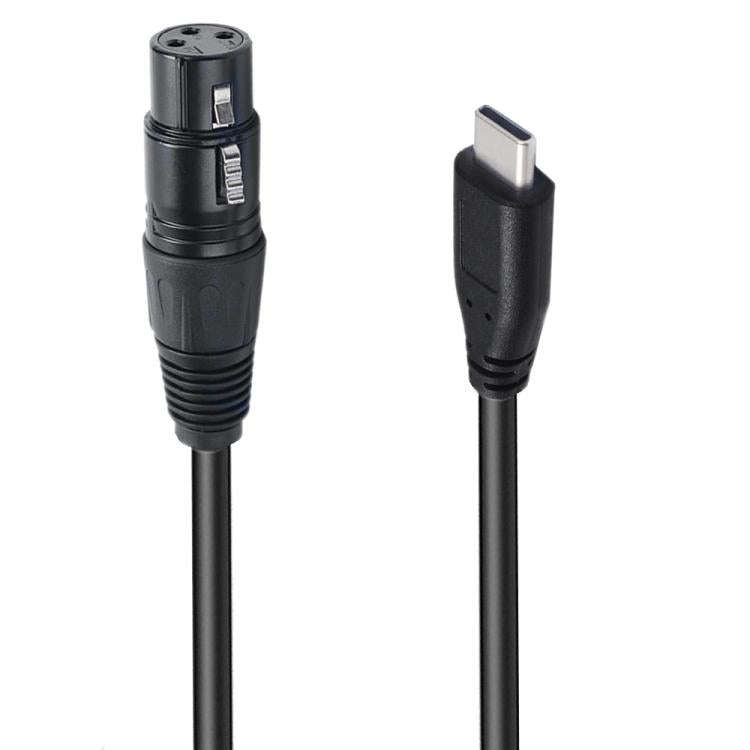 Type-C Male to XLR Male JUNSUNMAY Microphone Phone Audio Adapter Cable, Length: 1m - Microphone Audio Cable & Connector by JUNSUNMAY | Online Shopping UK | buy2fix