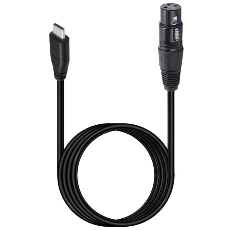 Type-C Male to XLR Female JUNSUNMAY Microphone Phone Audio Adapter Cable, Length: 1m - Microphone Audio Cable & Connector by JUNSUNMAY | Online Shopping UK | buy2fix