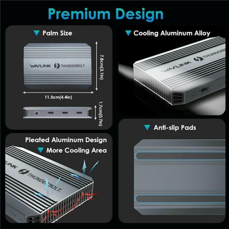 WAVLINK UTD49T 100W PD Input USB-A High Speed Data Transfer Adapter Thunderbolt 4 Hub(AU Plug) - USB HUB by WAVLINK | Online Shopping UK | buy2fix
