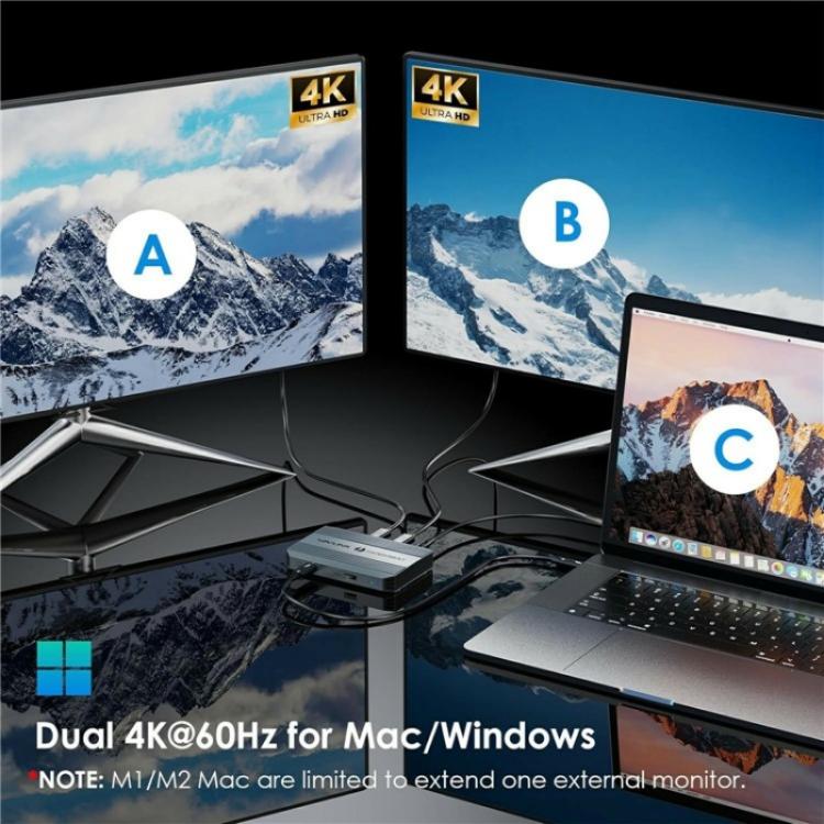 WAVLINK UTD49T 100W PD Input USB-A High Speed Data Transfer Adapter Thunderbolt 4 Hub(UK Plug) - USB HUB by WAVLINK | Online Shopping UK | buy2fix