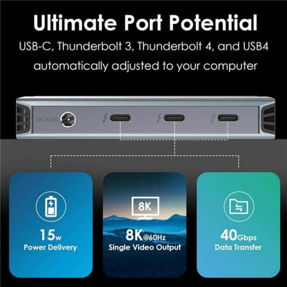 WAVLINK UTD49T 100W PD Input USB-A High Speed Data Transfer Adapter Thunderbolt 4 Hub(US Plug) - USB HUB by WAVLINK | Online Shopping UK | buy2fix