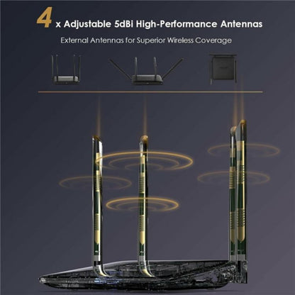 WAVLINK WN530HG4 Home Gigabit Ethernet MU-MIMO Router AC1200 Dual Band Router, Plug:EU Plug - Wireless Routers by WAVLINK | Online Shopping UK | buy2fix