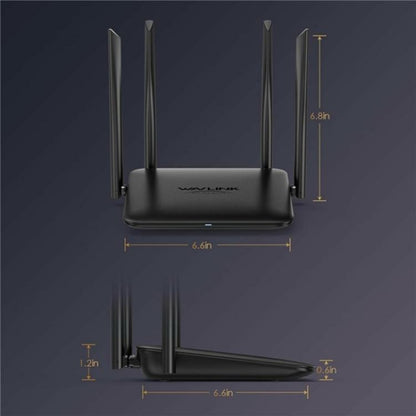 WAVLINK WN530HG4 Home Gigabit Ethernet MU-MIMO Router AC1200 Dual Band Router, Plug:US Plug - Wireless Routers by WAVLINK | Online Shopping UK | buy2fix