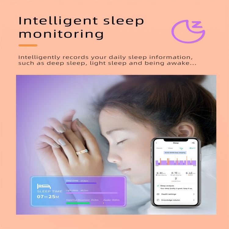 R18 SIZE 6 Smart Ring, Support Heart Rate / Blood Oxygen / Sleep / Care For Faimilies(Rose Gold) - Smart Rings / Smart Telephones by buy2fix | Online Shopping UK | buy2fix