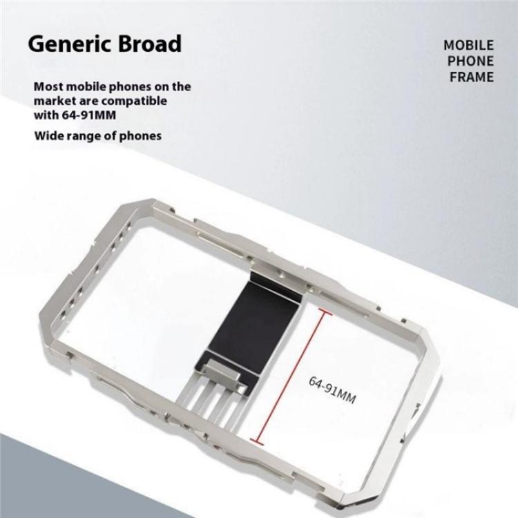 C072 Aluminum Alloy Handheld Smartphone Cage Rig Photography Stabilizer Dual Handle Frame - Camera Cage by buy2fix | Online Shopping UK | buy2fix