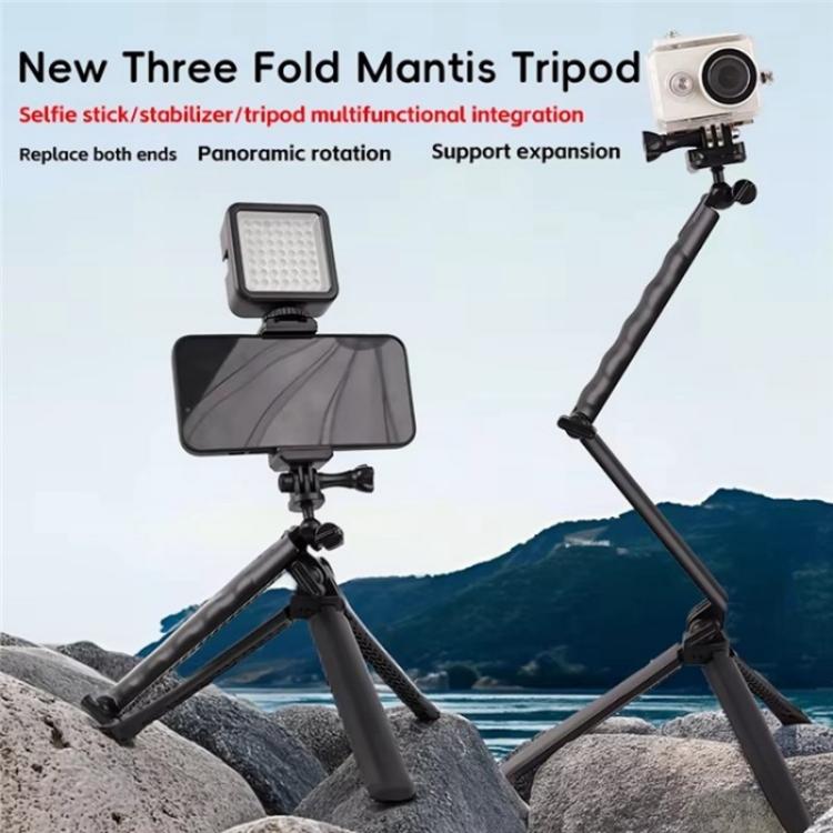 C062 Tri-folding Tripod Sports Camera Mobile Phone Selfie Stand Desktop Fixed Bracket - Tripods by buy2fix | Online Shopping UK | buy2fix