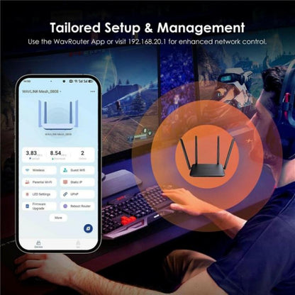 WAVLINK WN530BE1 Gigabit Ports High-Speed WiFi 2.4GHz / 5GHz Dual-Band Gaming Router, Plug:EU Plug - Wireless Routers by WAVLINK | Online Shopping UK | buy2fix